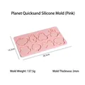 Molde de silicona rosa planetas y nubes para llaveros de resina 26,5x14,2cm - Molde de Silicona de Arena Movediza Planeta / Rosa