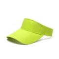 Neon yellow fluorescent fabric sun visor hat with adjustable back for men and women - Light Green