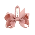 Handmade pink grosgrain ribbon bow hair clip for girls with durable metal back - Light Pink