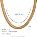 Bracciale a catena piatta tipo serpente da 6mm in acciaio inossidabile oro 18K - Collana a Catena a Serpente da 6mm / Oro