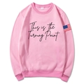 Pink unisex hoodie with Turning Point lettering and American flag patch on the sleeve - Pink
