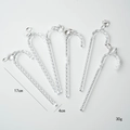 Set of 6 twisted transparent candy cane ornaments 17cm long for Christmas decor - Transparent Candy Canes 6 Pcs