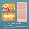 Christmas DIY scratch card set with 20 snowman and reindeer cards plus clear films - Scratch Card Set - Christmas Snowman Yellow (20 Cards 20 Films)