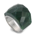 Fashion 18K gold plated ring with a large faceted green crystal stone for women - US 6 / Green Stone (KR82755-GC)
