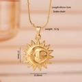 Collana placcata oro 18K con ciondolo sole e luna su catena a serpente da 40cm - Sole 2665 (Abbraccio di Luna)