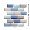 Blue and orange marble 3D mosaic wall tile sticker, self-adhesive PVC, size 30x30cm - 2804-Colorful Marble