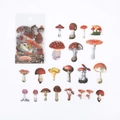Creative mushroom theme PET sticker pack with 40 realistic botanical decals for DIY scrapbooking - Mushroom Collection