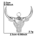 Bull head pendant in polished stainless steel with size and weight measurements - Bull Head / Silver