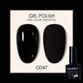 G047 Pure Black Gel Polish in glossy and matte finish effects, 7.5ml soak-off bottle - Black (047)