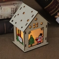 Illuminated wooden Christmas house ornament with snowman pattern and warm LED lights - Large Snowman