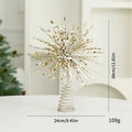 Champagne gold Christmas star tree topper with glitter sequins and spiral base 30cm - Champagne Gold Explosion Star 24*30cm