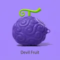 Purple Devil Fruit silicone case for AirPods Pro 2 with 3D spiral texture design - Devil Fruit + Carabiner / AirPods 1/2 Gen