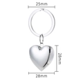Silver polished stainless steel heart pendant keychain with 25mm ring and 28mm heart - Keychain - Silver Heart 28*28MM / Glossy