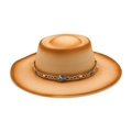Vintage camel wool felt western cowboy hat with bohemian gemstone metal band - One Size / Beige (Crushed Gems)