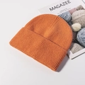 Winter orange ribbed knit beanie for men and women featuring warm cuffed outdoor style - Orange Red