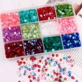 Scatola da 12 scomparti con paillettes rotonde colorate per fai da te e decorazione abiti - 5mm (7g Per Scomparto) / Scatola 10