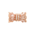 Dettaglio di perla a fiocco in oro rosa con zirconi bianchi per creazione gioielli - VZ409 Oro Rosa Zircone Bianco