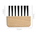 Nettoyant pour brosses à cheveux avec manche en bois et poils noirs et dimensions - Brosse de Nettoyage de Base / Couleur bois naturel