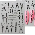 Adesivi per unghie 5D punk STZ-5D109 con croci argentate e borchie in rilievo - STZ-5D109 (Foglio nudo)