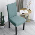 Thickened green elastic chair cover with fine jacquard texture for dining and home use - General Specification / Matcha Green
