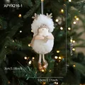 White plush Christmas angel ornament with golden glitter wings and reindeer antlers - White Plush Style J (Plush Heart Girl)