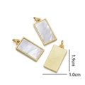 Pendentif rectangulaire plaqué or en nacre 1,9cm pour colliers DIY et bijoux - Pendentif Rectangle