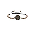Pulsera Evil Eye ajustable con circonitas azules y cuentas de metal de colores - Cadena de cuentas de colores mixtos