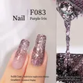 Sparkling F083 Purple Iris gel nail polish with plant-based formula in shimmer finish - F083 Purple Iris