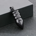 Zwarte kogelhanger van titanium staal gepresenteerd op een getextureerde juwelendoos - Zwarte Kleur Hanger (KP78336-K)