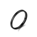 Minimalistische matzwarte roestvrijstalen ring met platte buitenkant en comfortabele pasvorm - 2mm Zwart