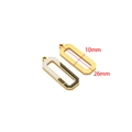 Gold-plated rectangular pendant with black and white enamel, 26x10mm size view - 10*26mm Rounded Rectangle - Black & White