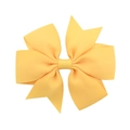 Classic bright yellow grosgrain ribbon hair bow clip for kids with layered structure - Bright Yellow (40)