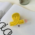 Creative yellow pencil shaped acetate hair claw clip with candy color resin design - Pencil Shape (8cm) / Yellow