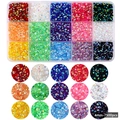 15-color 4mm flatback resin rhinestones set, 7500pcs in plastic storage organizer box - BKHZ-026 (4mm-7500pcs)