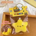 Llavero de estrella de peluche amarillo con cara sonriente para mochilas, 8x7,5cm - Lindo Colgante de Estrella con Sonido