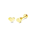 Orecchini a perno minimalisti a forma di cuore dorato in acciaio inossidabile - Un Paio / Forma di Cuore (LA111301-G)