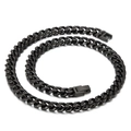 Collar de cadena cubana de acero inoxidable negro mate con cierre de hebilla - 45cm / Negro