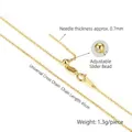 Adjustable S925 sterling silver gold-plated cross chain with extension bead for women - Adjustable Cable Chain 18in / Gold