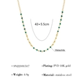 Collana in acciaio inossidabile placcato oro 18 carati con perle di malachite - Dischi d'Oro Malachite