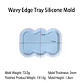 Silikonform für wellenförmige Wolkenschale für Harzguss mit Maßen von 17x12 cm - Welle mit Rand