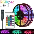 RGB 5050 LED strip kit with two reels and 24-key remote controller for color changing - 1m+5050 24-Key Remote(30 LEDs/m) / RGB Multicolor