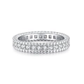 Anello di perline in argento sterling S925 con zirconi tondi e design eternity - US 5 / Argento