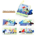 Educational baby cloth book with colorful bird tails and interactive 3D fabric textures - Bird Animals / 4 Pages 8 Sides (23g)