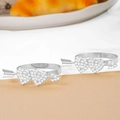 Silver double heart napkin rings with crystal rhinestones for elegant dining table setting - Silver Arrow Two Hearts