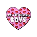 Spilla a cuore rosa con testo bianco NO I'M KILLING BOYS per abbigliamento donna - Stile Killing Boys (QHXZ2235) / Rosa