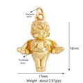Golden angel zircon pendant charm for jewelry making with precise size specifications - Cartoon Angel / Gold