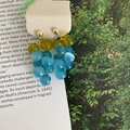 Orecchini in resina a forma di uva con perline blu e verdi su una rivista - 6# Perno in Argento - Verde - Blu Chiaro - Uva