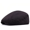 Coppola classica in camoscio nero con visiera corta e design vintage stile newsboy - Regolabile / Nero