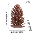 Décoration de Noël pomme de pin marron de 10cm de haut et 6cm de large - Pin Américain en Plastique de 10cm