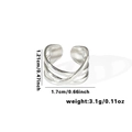 Silver multi-layer crossover fishtail ring in titanium steel, 1.21cm width variant - TYR0416 / Silver Crossover Multi-layer